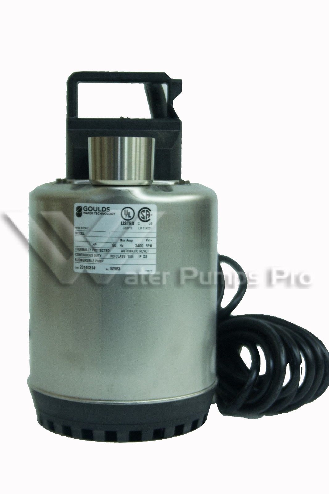 Goulds LSP0311F 1/3HP 115V- Submersible Sump Pump